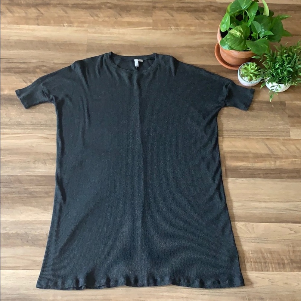 ASOS Ribbed Crew Shift Dress 3/4 Sleeve Sz 0